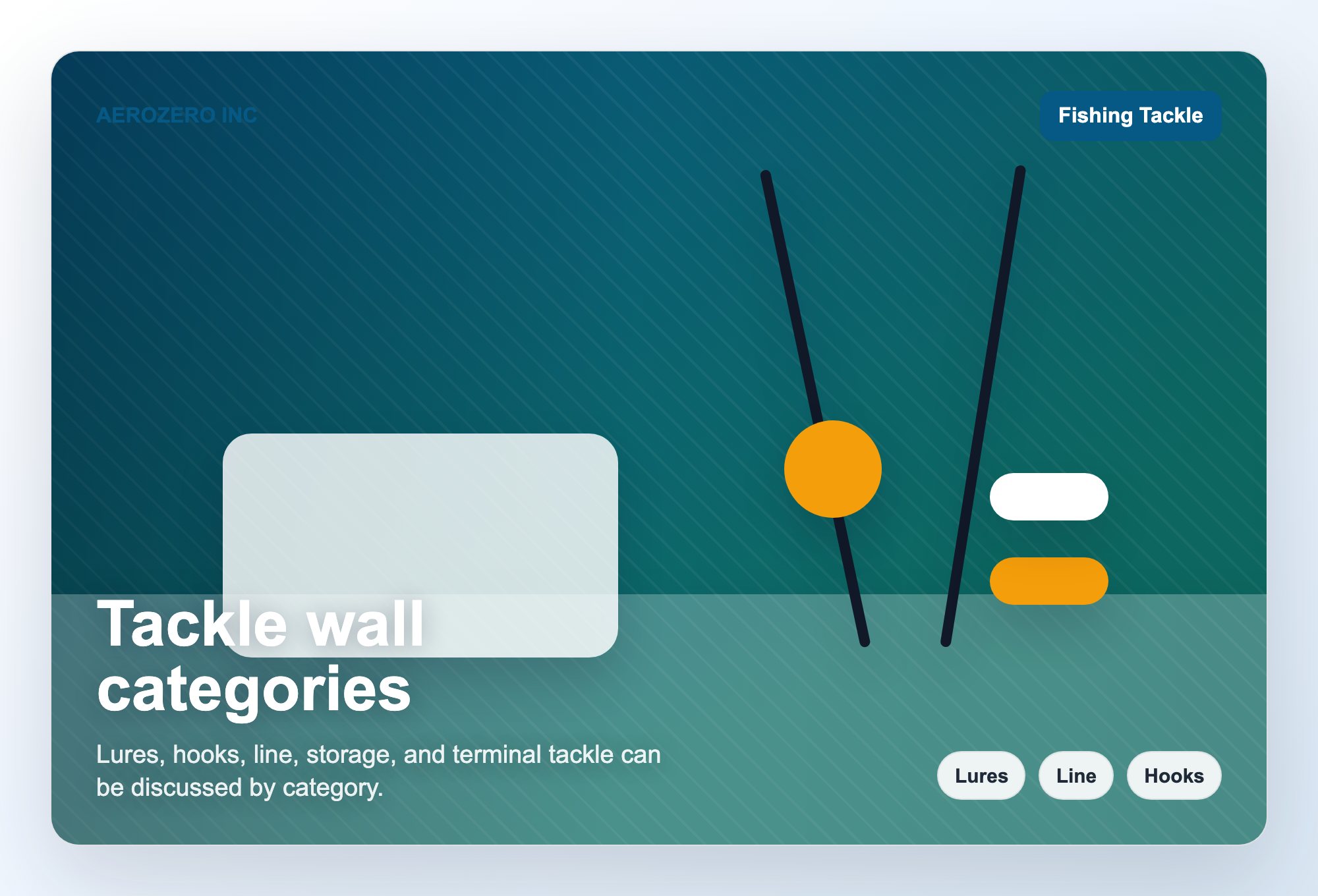 Tackle wall categories visual for AEROZERO INC